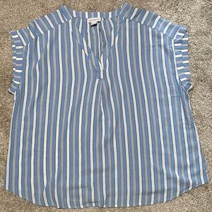 Liz Claiborne Blue and White Striped Blouse